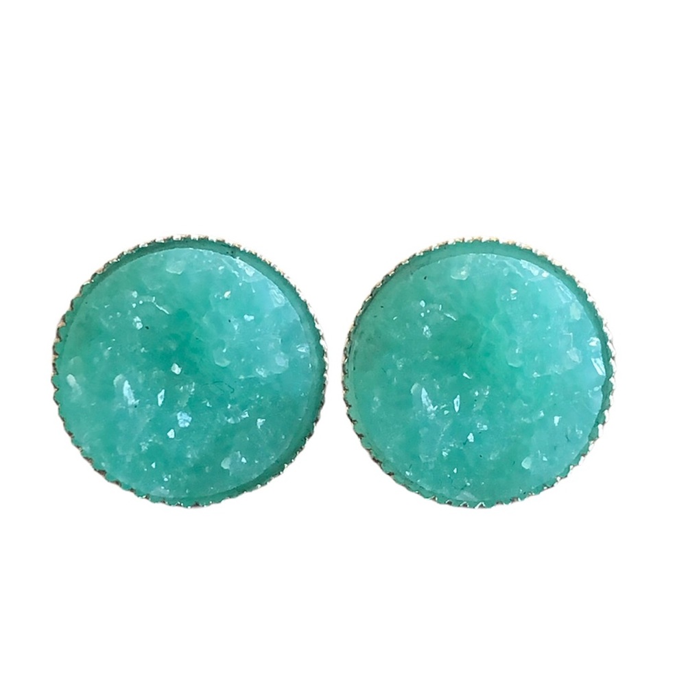 3 for 15🎀chunky Drusy style Sky blue silver studs
